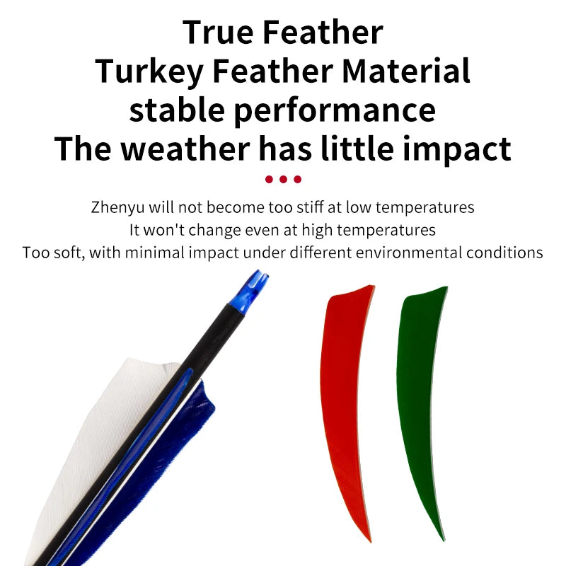 Black SPG 4 Inch Turkey Feather Arrow Fletching – Shield Shape for Archery Arrows SPG
