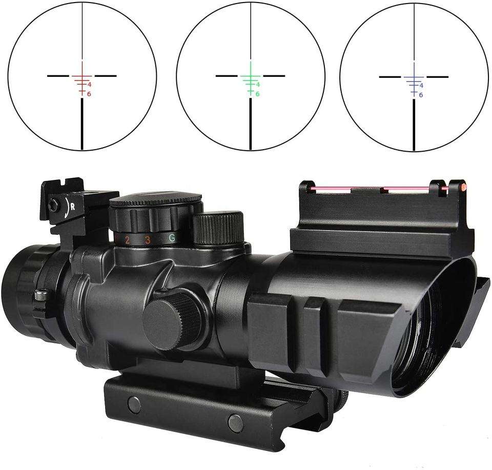 Dark Slate Gray ACOG 4X32 Scope with Multi Color Reticle MARKSMAN