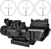 Dark Slate Gray ACOG 4X32 Scope with Red & Green & Blue Illuminated Reticle acog Scopes & Accessories Fit for 20mm Sight Scope INDIAN SLINGSHOT