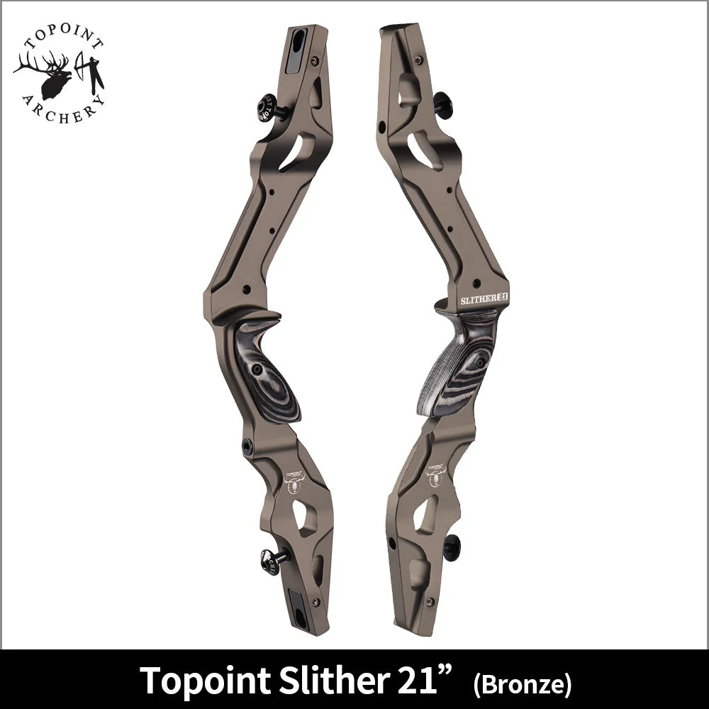 White Smoke Topoint Slither 21-Inch Recurve Bow Riser – Aluminum CNC ILF Topoint