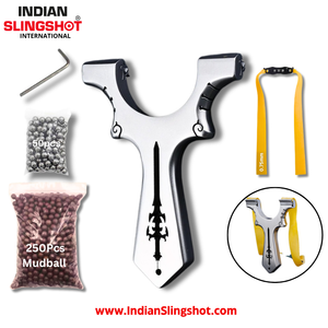 Light Gray SwordClaw Stainless Steel Slingshot MARKSMAN