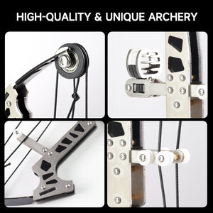 Light Gray Kids New Stainless Steel High Quality Mini Pulley Compound Bow Target Set For Indoor And Outdoor Shooting Practice | Best for gifts INDIAN SLINGSHOT