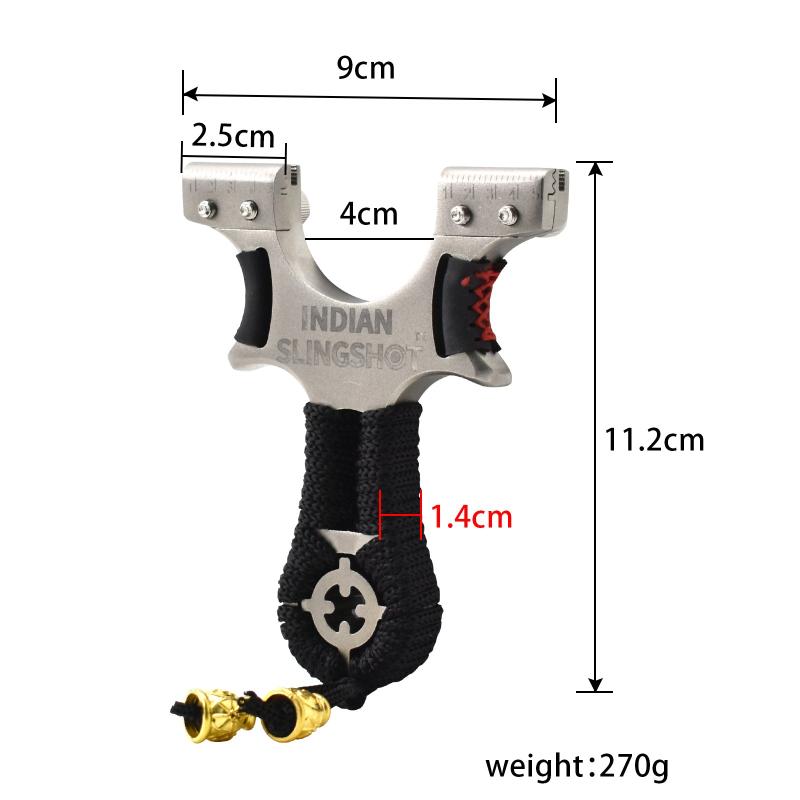 Dark Gray Indian Bulls Eye Stainless Steel Slingshot for Target Shooting INDIAN SLINGSHOT