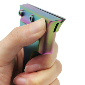 White Smoke Rainbow Impact Stainless Steel Slingshot with 3 Colored Screws Sling Tool INDIAN SLINGSHOT