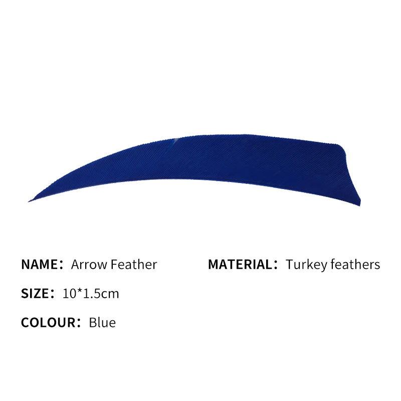 Midnight Blue SPG 4 Inch Turkey Feather Arrow Fletching – Shield Shape for Archery Arrows SPG