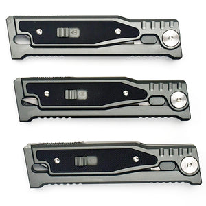 Gray High-Grade Gravity pocket knife with Mechanical Physics Opening | EDC, Camping, Survival, or Self-defense MARKSMAN