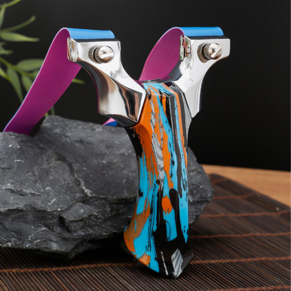 Black ColorBurst Aluminum Alloy Slingshot INDIAN SLINGSHOT