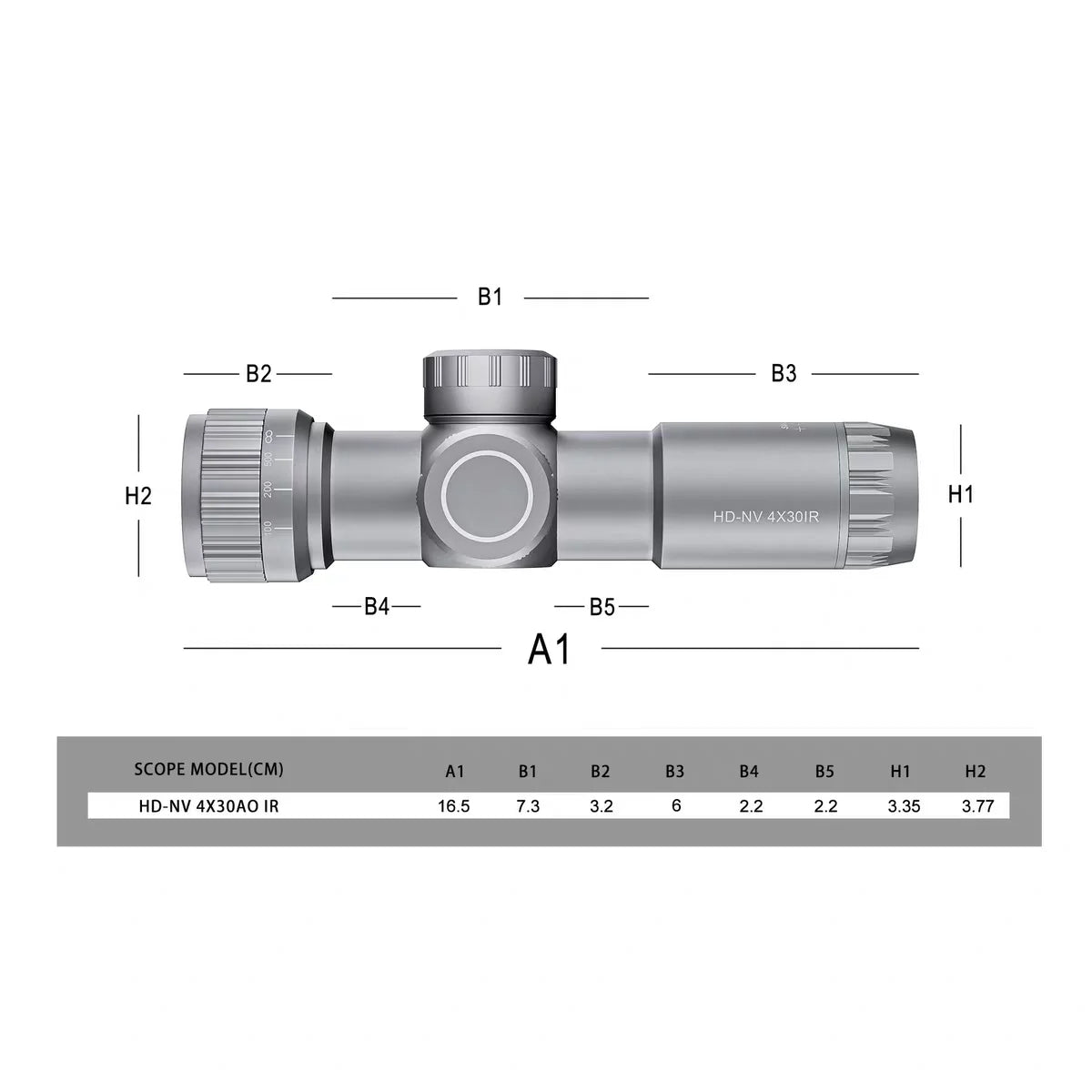 White Smoke 4x30 AO IR Optical Scope with Red & Green Illumination GOODLUCK
