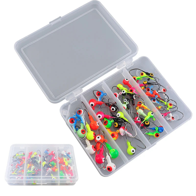 51pcs Jig Head Fishing Hook Set | Crappie & Worm Hooks