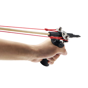 White Smoke T-Bar Compact Grip Slingshot | Ergonomic High-Strength Hand Launcher Tool INDIAN SLINGSHOT