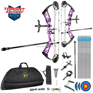 White Smoke TOPOINT T1 Target Compound Bow Competition Package with 12 Arrows Topoint
