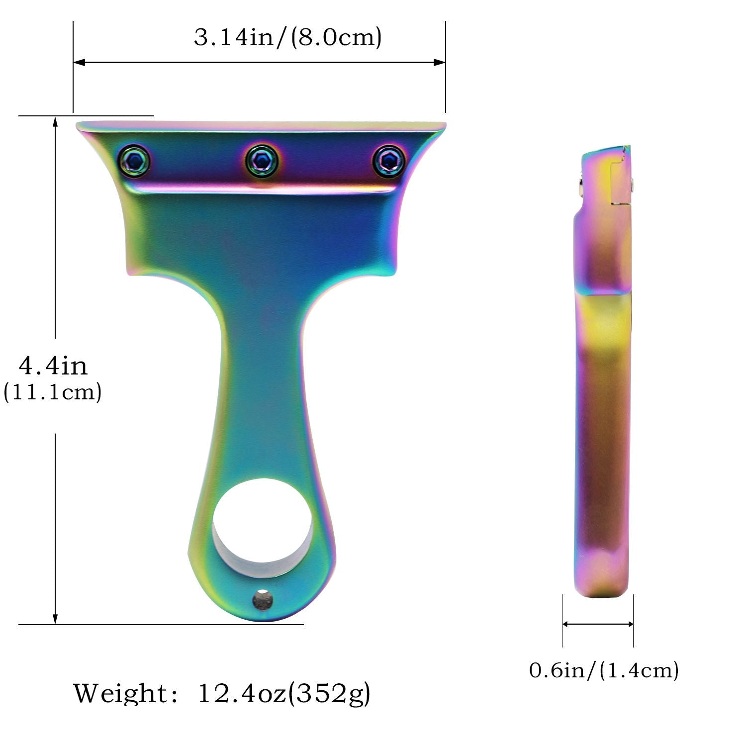 White Smoke Rainbow Impact Stainless Steel Slingshot with 3 Colored Screws Sling Tool INDIAN SLINGSHOT