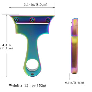 White Smoke Rainbow Impact Stainless Steel Slingshot with 3 Colored Screws Sling Tool INDIAN SLINGSHOT