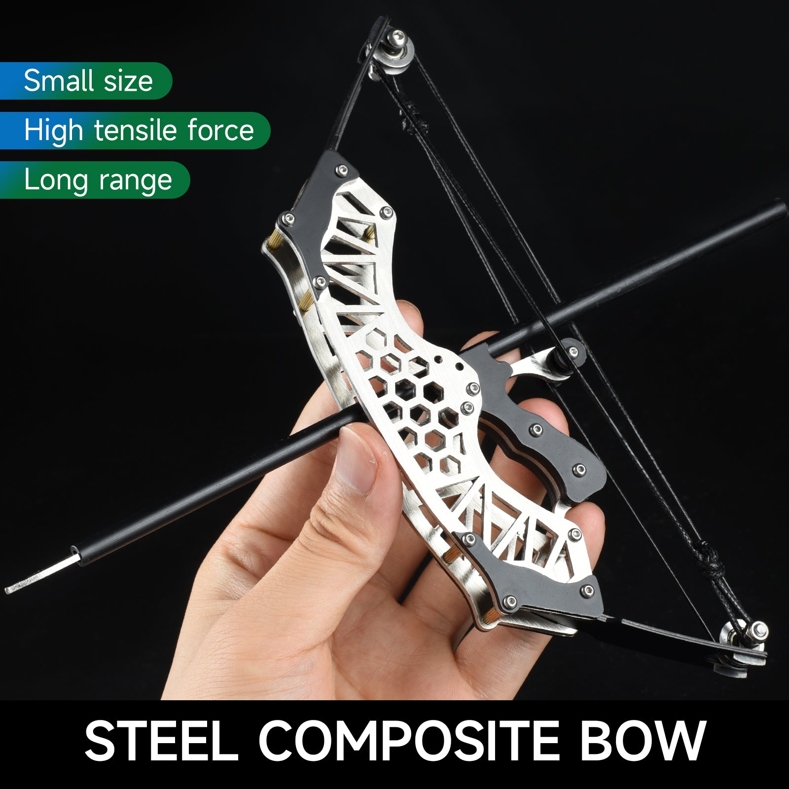 Tan Stainless Steel Mini Pulley Composite Bow Target Indoor And Outdoor Shooting INDIAN SLINGSHOT