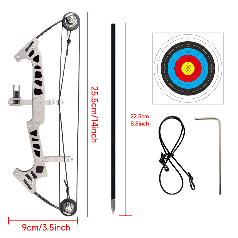 Dark Slate Gray Kids New Stainless Steel High Quality Mini Pulley Compound Bow Target Set For Indoor And Outdoor Shooting Practice | Best for gifts INDIAN SLINGSHOT