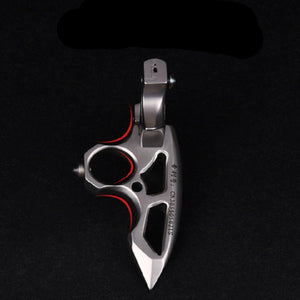 Black Spiked Brass Knuckles 404C Stainless Steel Slingshot MARKSMAN