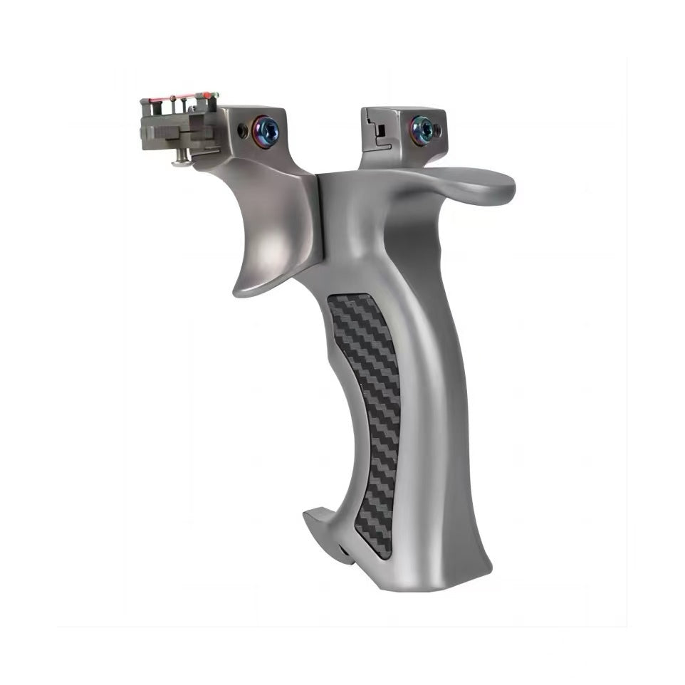 Slate Gray Professional Olympic Aluminum Alloy Slingshot For Competitive Shooting INDIAN SLINGSHOT