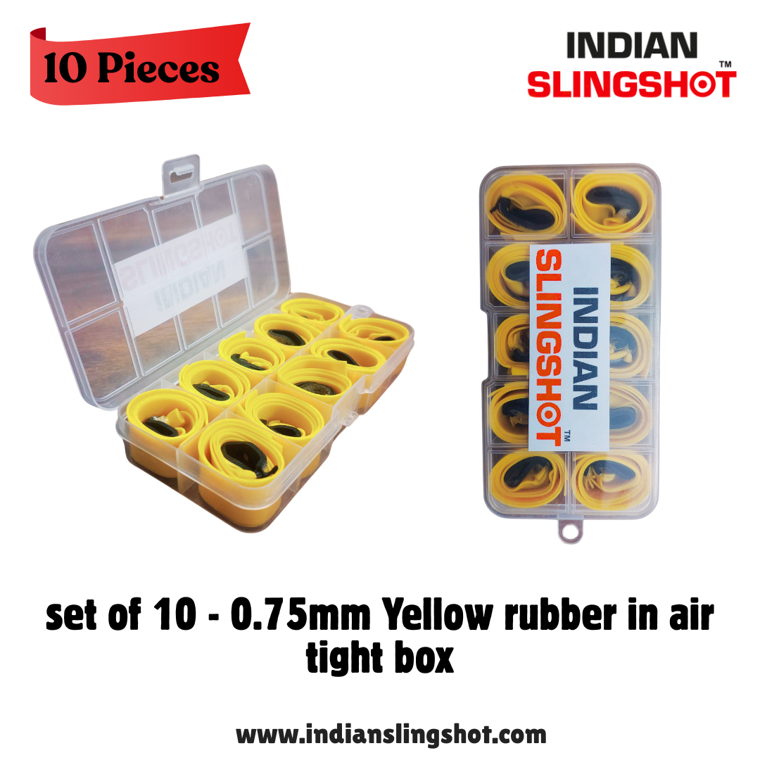 Rosy Brown 10-Pack High-Quality Slingshot Catapult Accessories | Replacement Flat Bands | 20CM Length | 0.75MM / 0.76MM / 1MM Thickness | High Elastic Natural Latex INDIAN SLINGSHOT