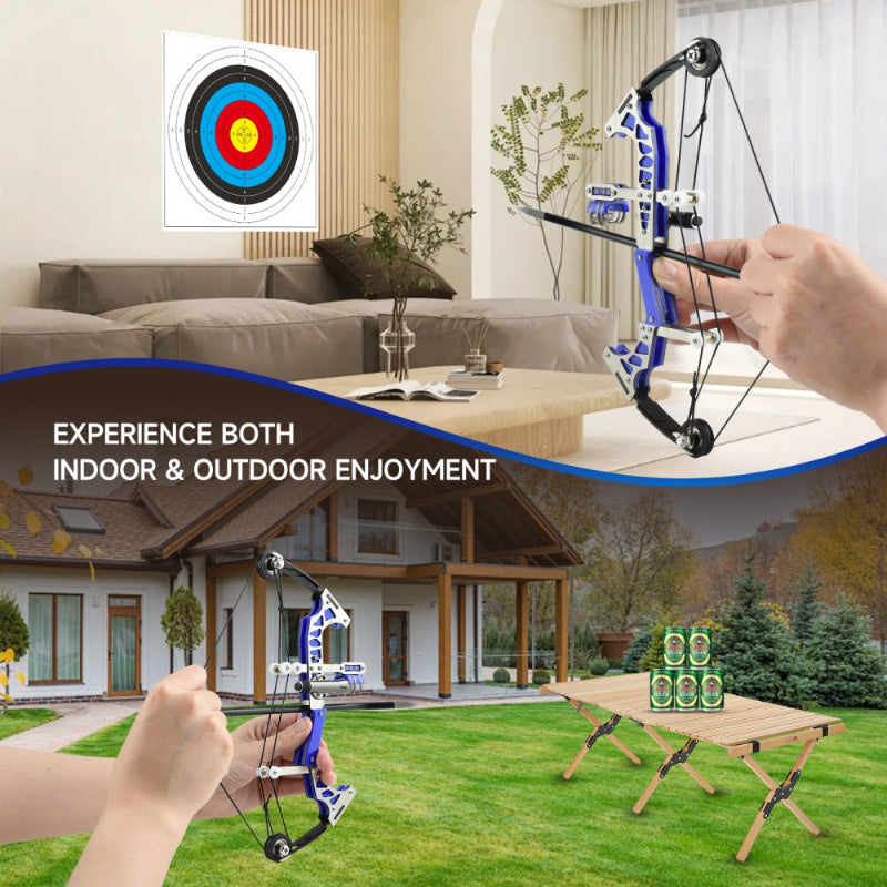 Rosy Brown Laser Aiming Metal Pulley Mini Compound Bow Target Shooting MARKSMAN