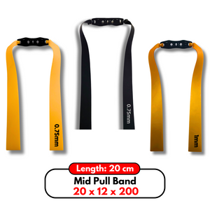 Gray Pack of 3 Slingshot Replacement Flat Bands | 17cm, 20cm & 24cm | 0.75mm & 1mm | Black, Yellow & Gold | Natural Latex Slingshot Catapult Accessories INDIAN SLINGSHOT