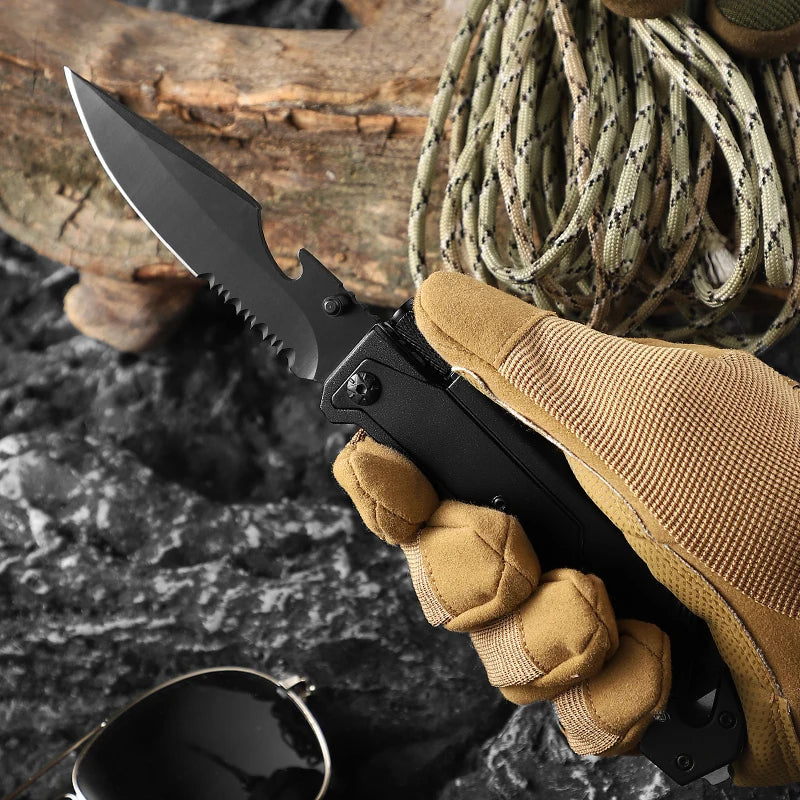 Dark Slate Gray 6-in-1 Folding Pocket Knife Multitool – Aluminum Handle MARKSMAN