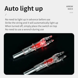 Lavender SPG Archery Transparent Long-Lasting LED Tool-Free String Activated 6.2mm Arrow Nock SPG