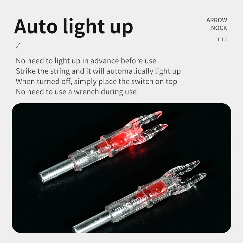 Lavender SPG Archery Transparent Long-Lasting LED Tool-Free String Activated 6.2mm Arrow Nock SPG