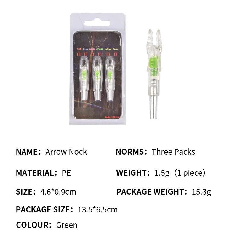 Light Gray SPG Archery Transparent Long-Lasting LED Tool-Free String Activated 6.2mm Arrow Nock SPG