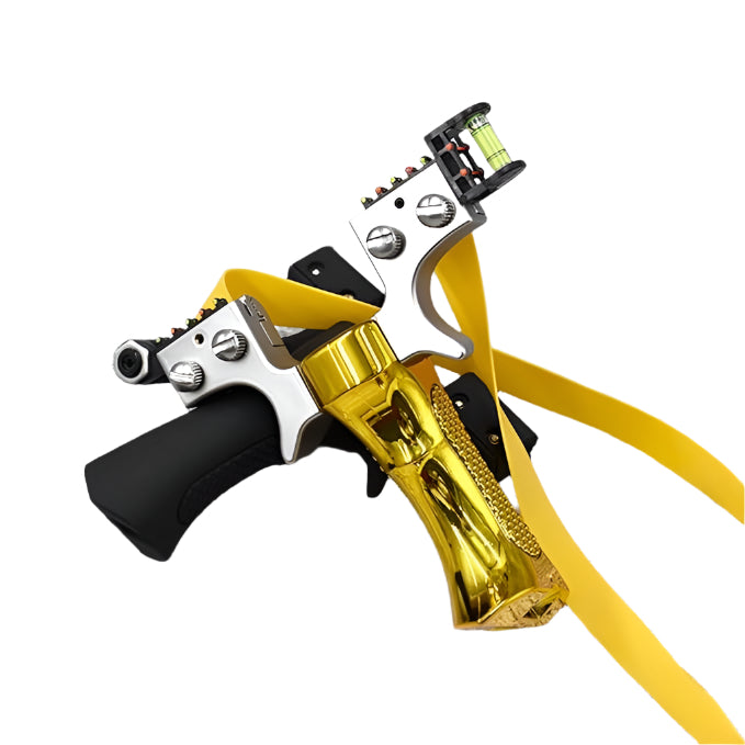 Goldenrod New Strong Anti-Slip Design Double Screw Resin Slingshot For Outdoor Target Shooting Catapult MARKSMAN