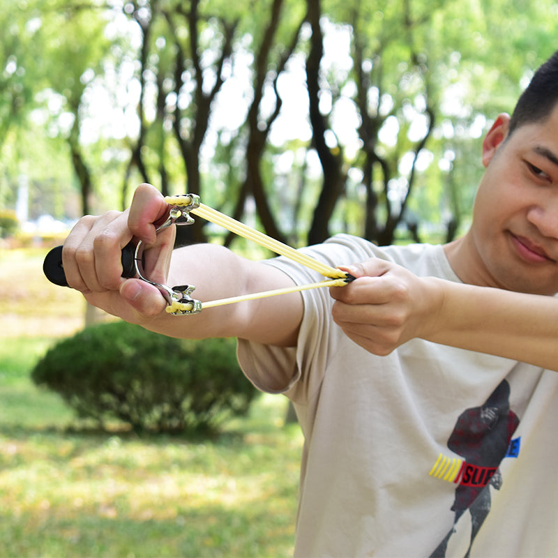 Dark Khaki Three Card Black Alloy Folding Slingshot INDIAN SLINGSHOT