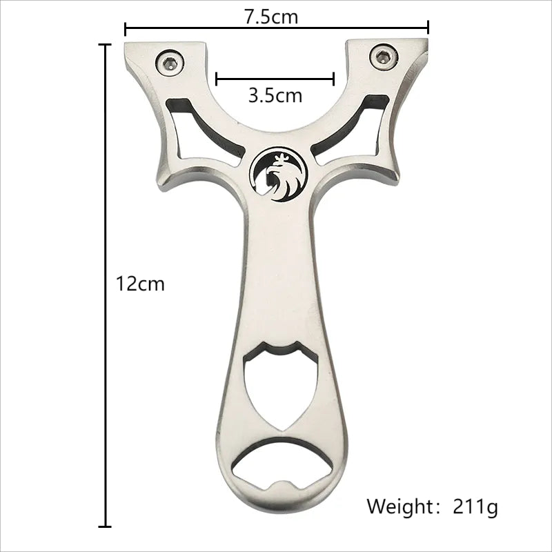 Light Gray New Hollow Eagle King Stainless Steel Slingshot MARKSMAN