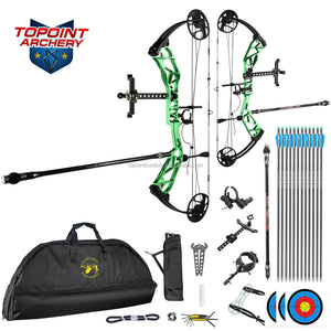 White Smoke TOPOINT T1 Target Compound Bow Competition Package with 12 Arrows Topoint