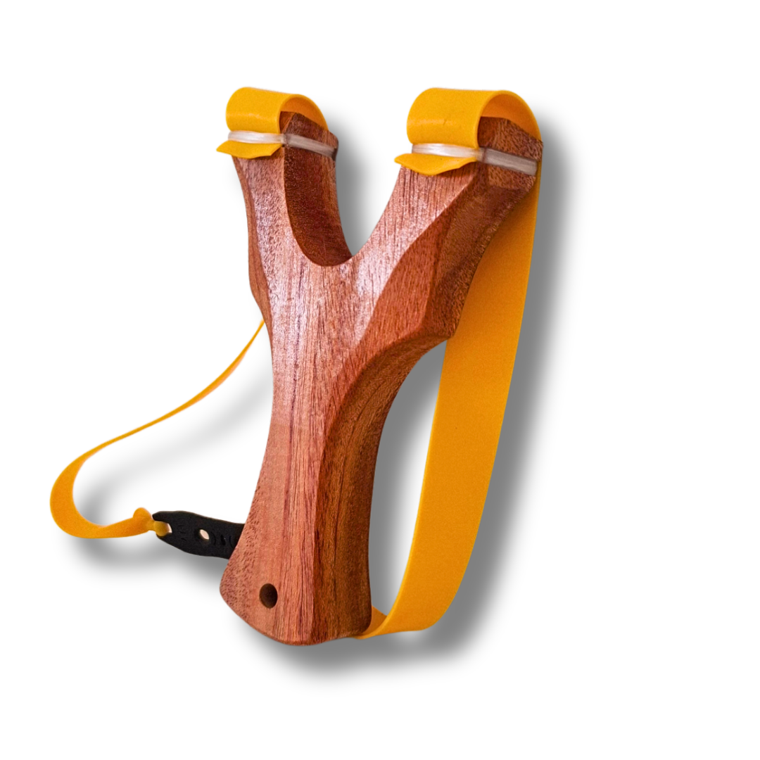 White Smoke Premium TEAK Wooden TTF Slingshot (8.5cm / 9cm) | Compact Ergonomic Design for Outdoor Activities MARKSMAN