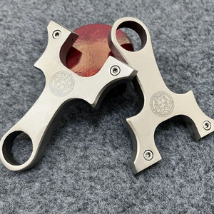 Light Slate Gray Medusa Crest Stainless Steel Slingshot INDIAN SLINGSHOT