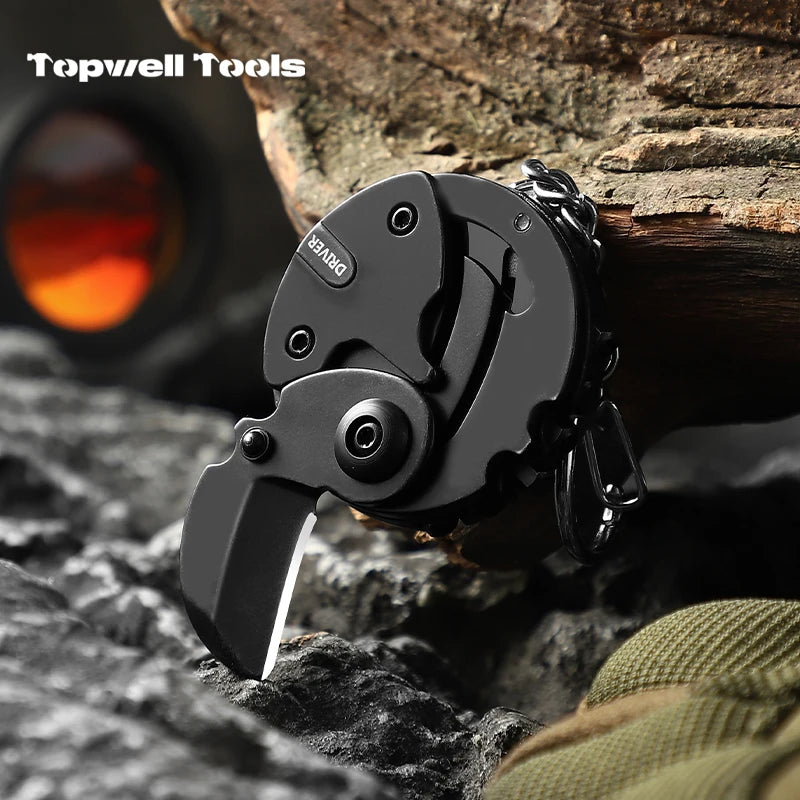 7-in-1 Stainless Steel Folding Pocket Multitool Keychain