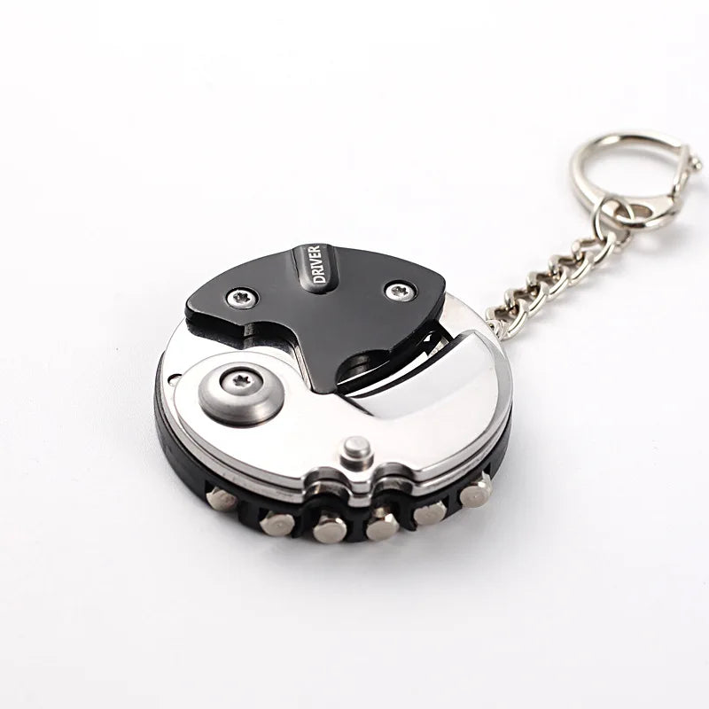 7-in-1 Stainless Steel Folding Pocket Multitool Keychain