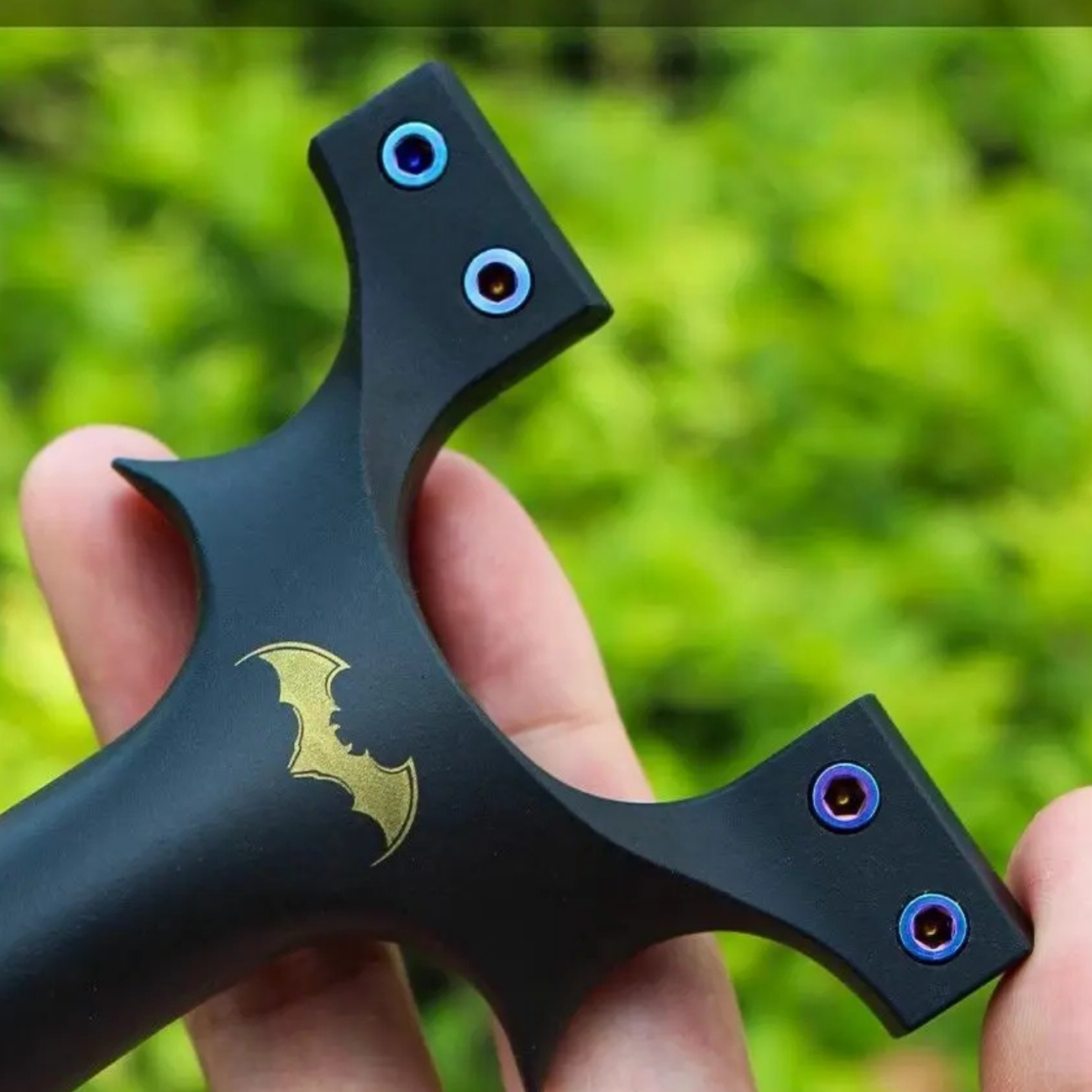 Black Resin Double-Screw ShadowBat Slingshot INDIAN SLINGSHOT