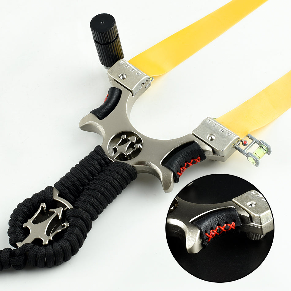 Beige Trident Alloy Slingshot Catapult with Laser Durable Outdoor Target Shooting Game Slingshot MARKSMAN
