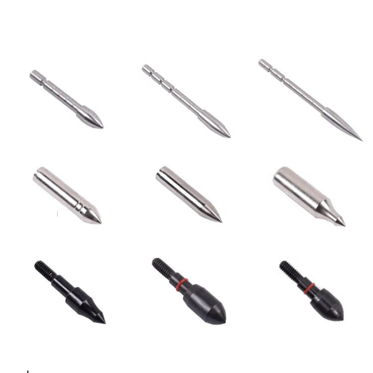 Gray SPG 7mm Stainless Steel Arrow Tips – 100 Grain Target Points SPG
