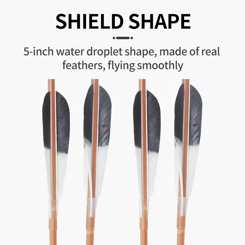 White Smoke SPG 83cm Carbon Arrows | 400–600 Spine Turkey Feather Target Arrows SPG