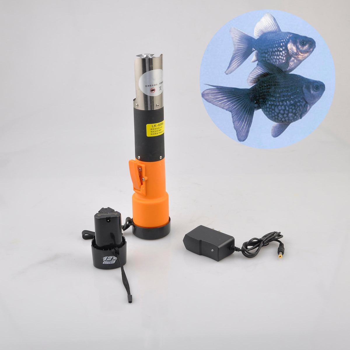 Light Gray 8859B Electric Fish Scale Remover – 12V Handheld Scaler MARKSMAN