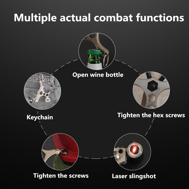 Black New Metal Fast Pressing Function Pocket Laser Light Outdoor Wrench Powerful Target Shooting Competition INDIAN SLINGSHOT