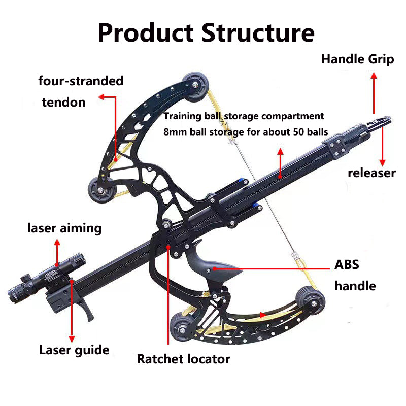 Light Gray High Precision Dual-Purpose Adult Outdoor Target Shooting Bow For Continuous Composite Steel Ball Shooting MARKSMAN