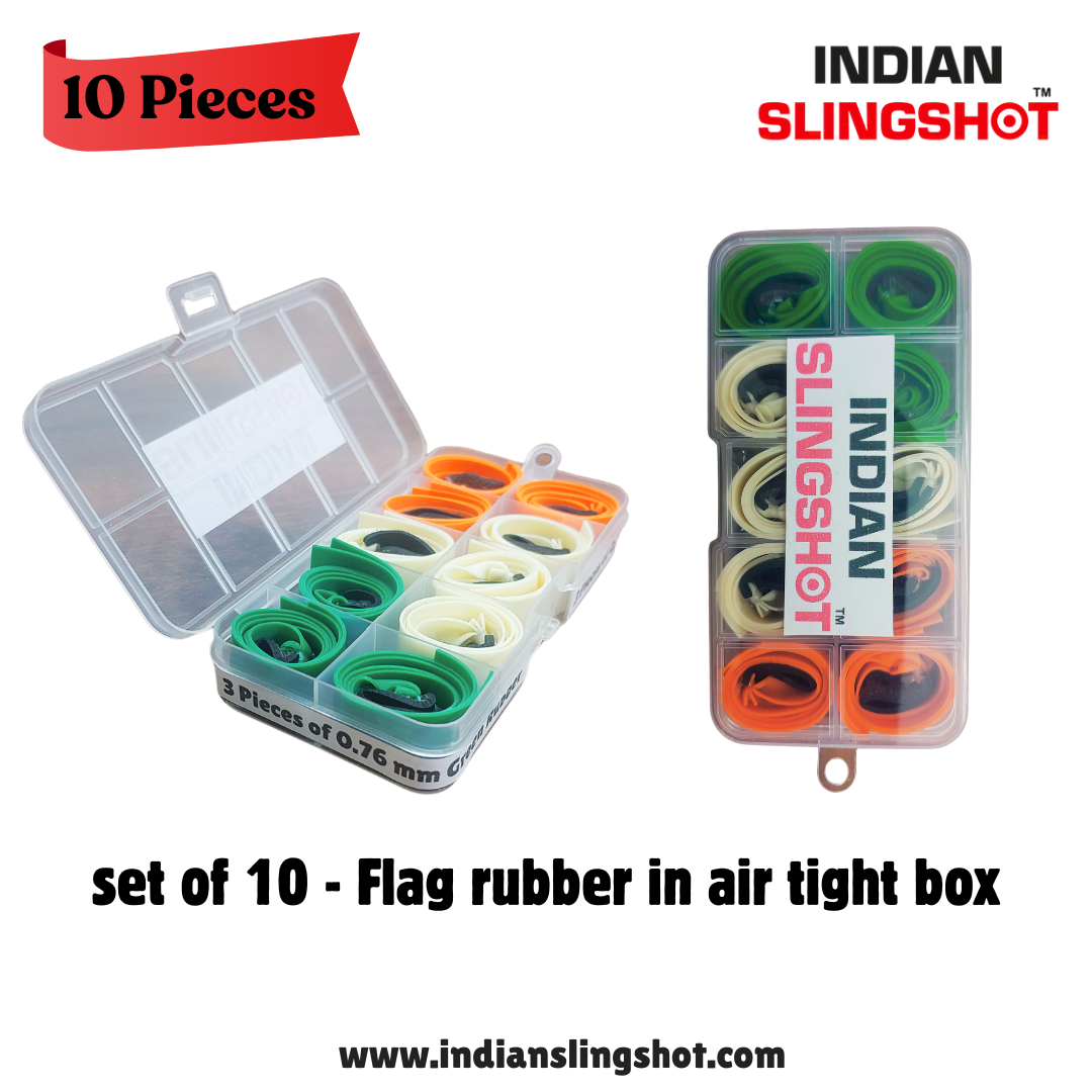 Gray 10-Pack High-Quality Slingshot Catapult Accessories | Replacement Flat Bands | 20CM Length | 0.75MM / 0.76MM / 1MM Thickness | High Elastic Natural Latex INDIAN SLINGSHOT