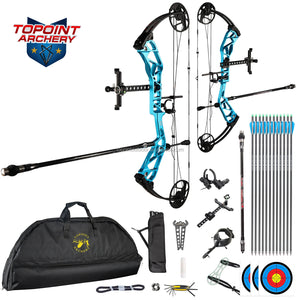 White Smoke TOPOINT T1 Target Compound Bow Competition Package with 12 Arrows Topoint