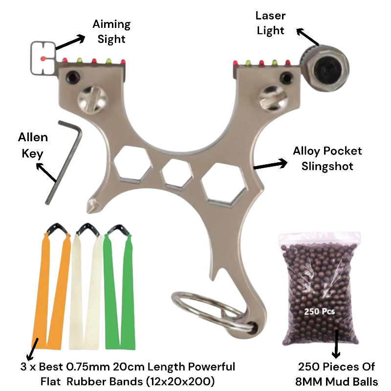 Light Slate Gray New Metal Fast Pressing Function Pocket Laser Light Outdoor Wrench Powerful Target Shooting Competition INDIAN SLINGSHOT