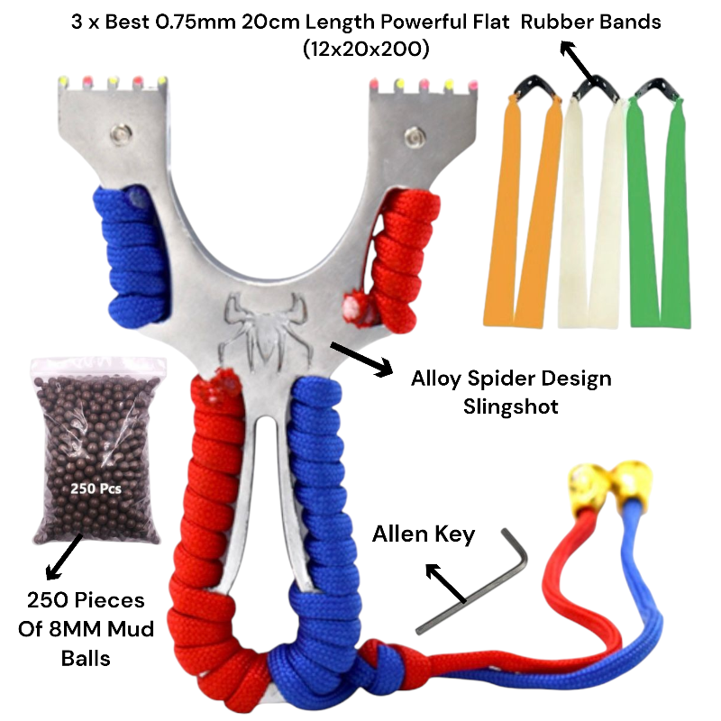 Gray Spider Durable Alloy Slingshot For Outdoor Target Shooting INDIAN SLINGSHOT
