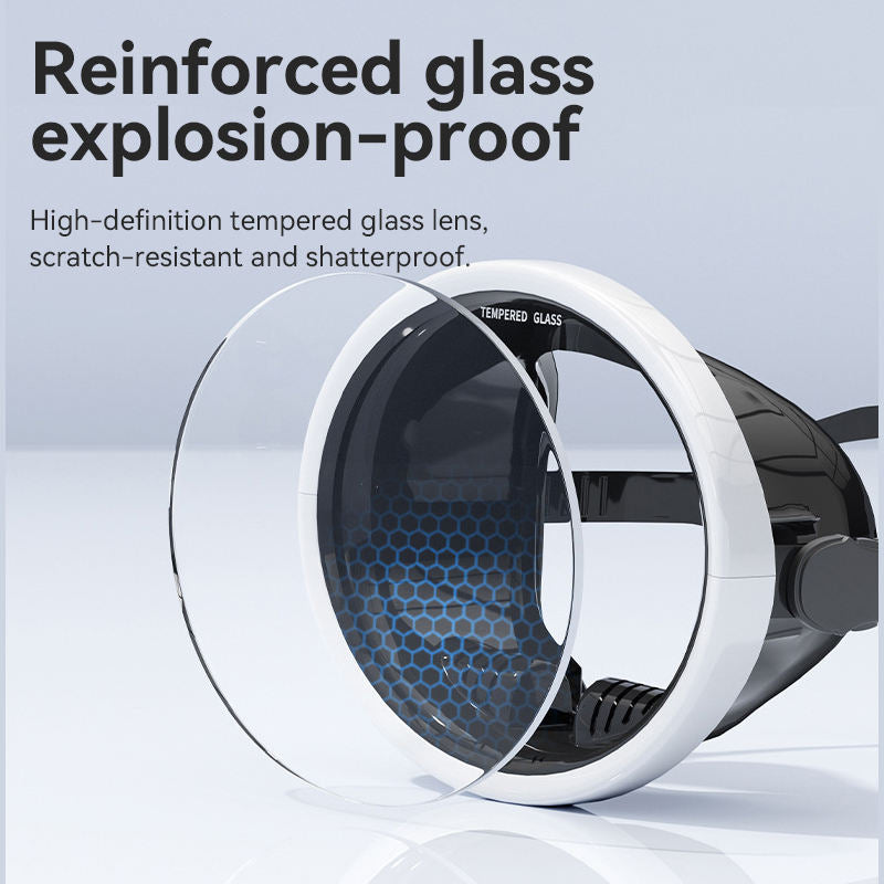 Light Gray AQUAVIEW PRO Retro Diving Mask – Anti-Fog Tempered Glass Scuba & Snorkeling Goggles MARKSMAN