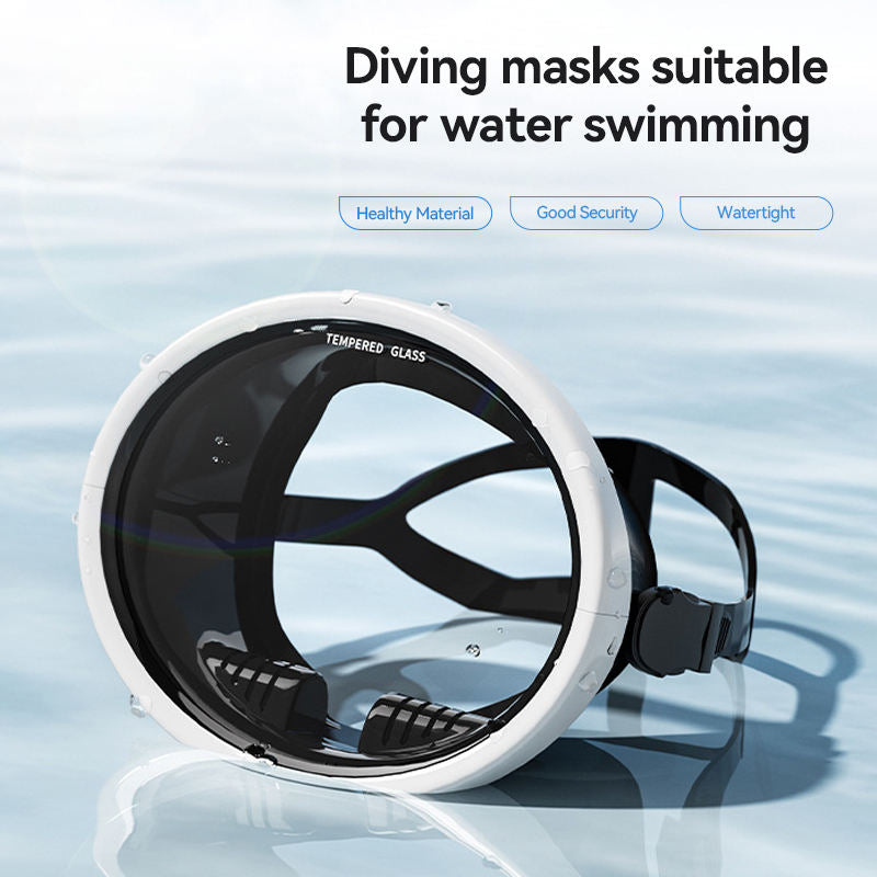Light Gray AQUAVIEW PRO Retro Diving Mask – Anti-Fog Tempered Glass Scuba & Snorkeling Goggles MARKSMAN