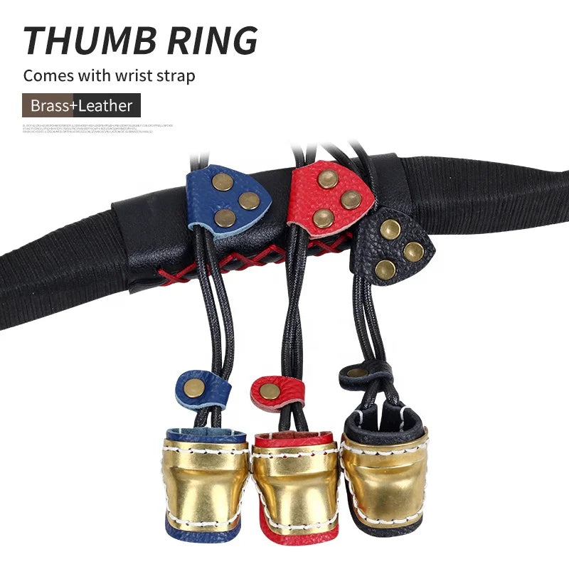 SPG Adjustable Brass Thumb Ring with Leather Strap | Archery Protector ...
